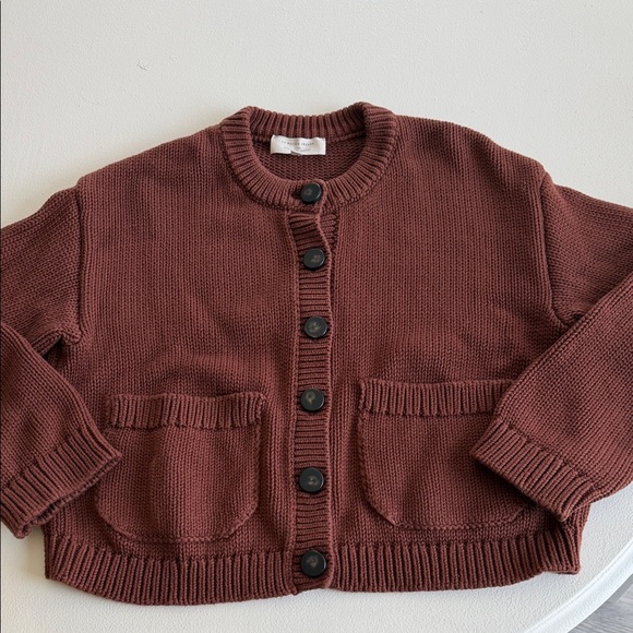 Sezane Sweaters - Sezane Titouan Brown Button-Up Knit Cardigan